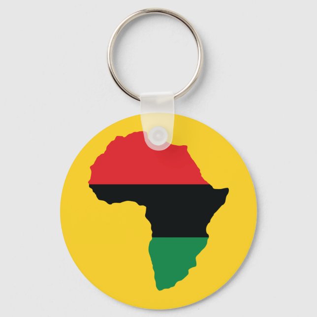 Red, Black & Green Africa Flag Key Ring (Front)