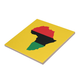 Red, Black & Green Africa Flag Tile