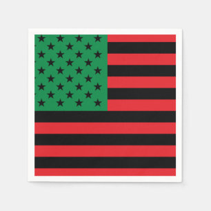 Red Black Green African American Flag Napkin
