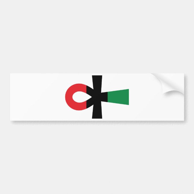 Red, Black & Green Ankh Bumper Sticker (Front)