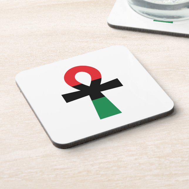 Red, Black & Green Ankh Coaster (Left Side)