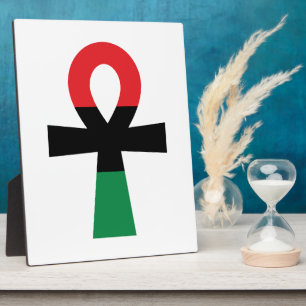 Red, Black & Green Ankh Plaque