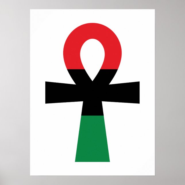 Red, Black & Green Ankh Poster (Front)