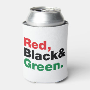 Red, Black & Green. Can Cooler