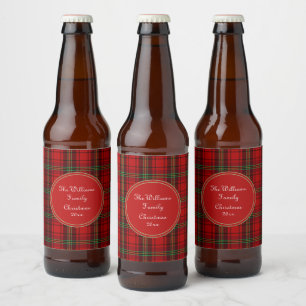 Red Black Green - Cosy Plaids Beer Bottle Label