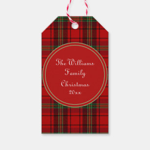 Red Black Green - Cosy Plaids Gift Tags