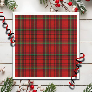 Red Black Green Cosy Plaids  Napkin
