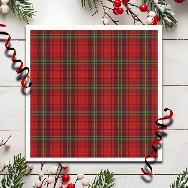 Red Black Green Cosy Plaids  Napkin (Creator Uploaded)