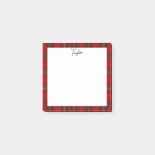 Red Black Green Cosy Plaids Post-it Notes