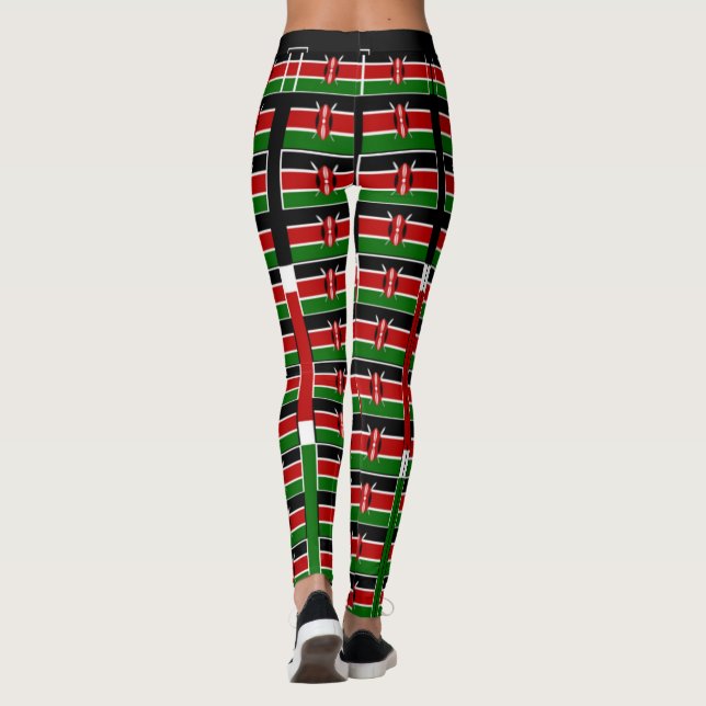 Red Black Green Flag Clothing Leggings (Back)