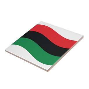 Red, Black & Green Flag Tile