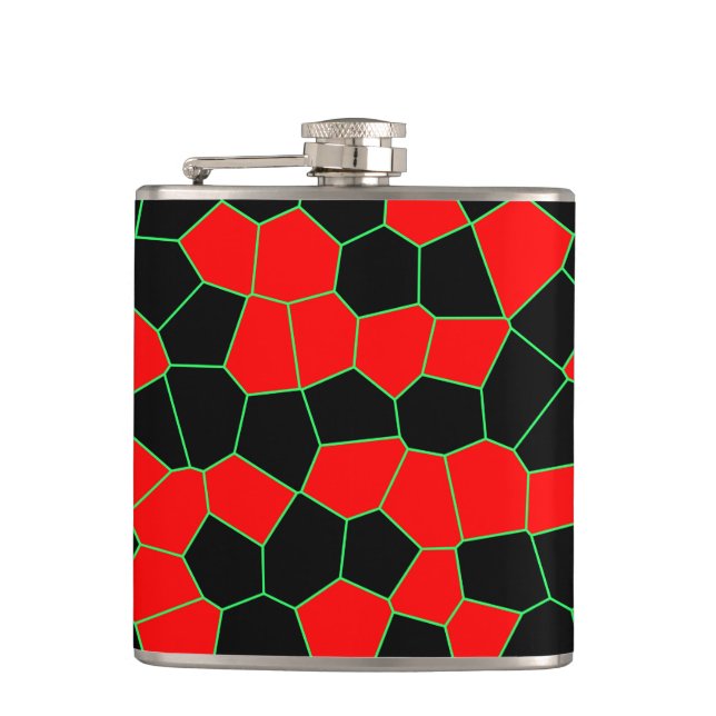 Red Black Green Hip Flask (Front)