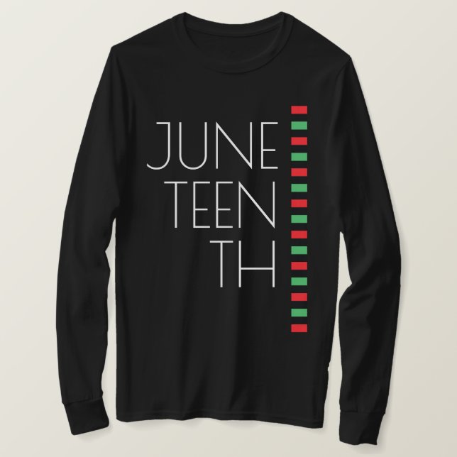 Red Black Green Juneteenth Celebration Long Sleeve T-Shirt (Design Front)