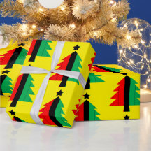 Red Black Green Kwanzaa Christmas Tree Yellow