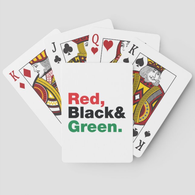 Red, Black & Green. Playing Cards (Back)