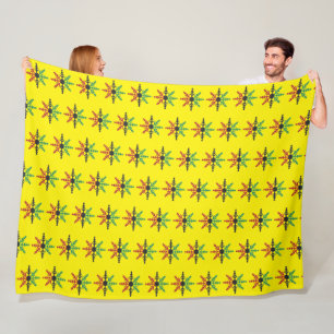 Red Black Green Snowflakes Yellow Kwanzaa Fleece Blanket