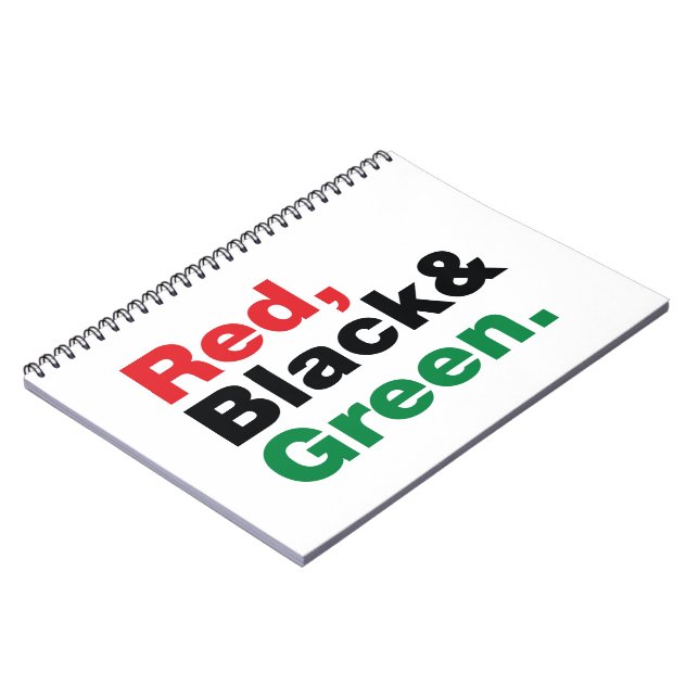 Red, Black & Green. Spiral Notebook (Left Side)