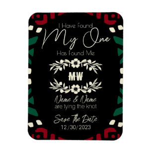 Red Black Green Tribal African Save The Date Magnet