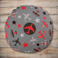 Red Black Grey Aeroplanes Pattern