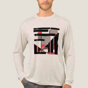 Red Black Grey Geometric MCM-like Art Design Tri-Blend Shirt