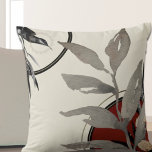 Red Black Grey & Ivory Artistic Watercolor Cushion<br><div class="desc">Stylish throw pillow features an artistic abstract design in a burgundy red, black and grey colour palette on an ivory background. A stylish modern design features watercolor leaves and a geometric circle composition with an inquisitive hummingbird in the upper left hand corner. This modern composition is built on combinations of...</div>