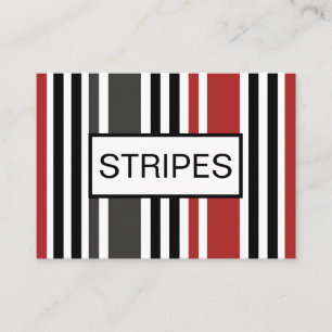 Red Black Grey Vertical Stripes Pattern Business Card