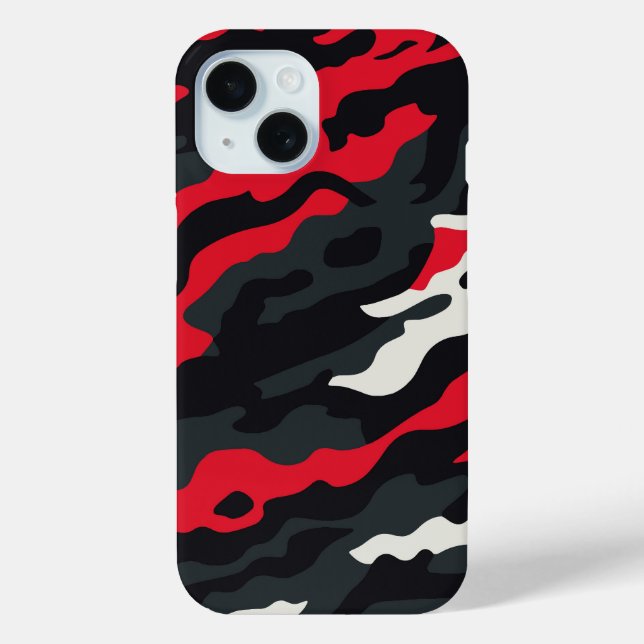 Red Black Grey White Camouflage Camo Pattern Case-Mate iPhone Case (Back)