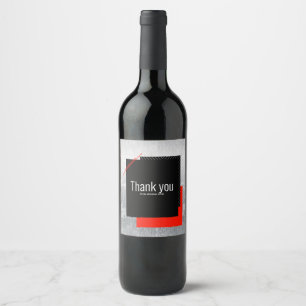 Red, black, grey wine label
