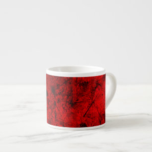 Red Black grunge abstract digital graphic art Espresso Cup