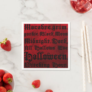 Red & Black Grunge Gothic Napkin
