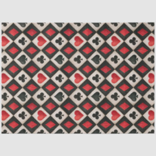 Red Black Harlequin Playing Card Diamonds Alice Tissue Paper