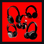 Red Black Headphone Silhouettes Pop Art Poster<br><div class="desc">Hip Hop,  R&B,  Rock,  Heavy Metal,  Techno,  Punk,  Rap,  Classic,  African American,  Jazz... . We love music,  we love listening cds,  radio. Enjoying watching video clibs,  mixes,  remixes,  covers.</div>