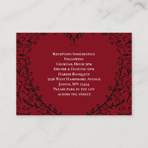 Red & Black Heart Gothic Wedding Enclosure Card