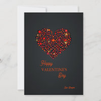 Red Black Heart Happy Valentine's Day Invitation