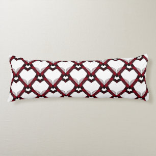 Red Black Hearts Body Cushion