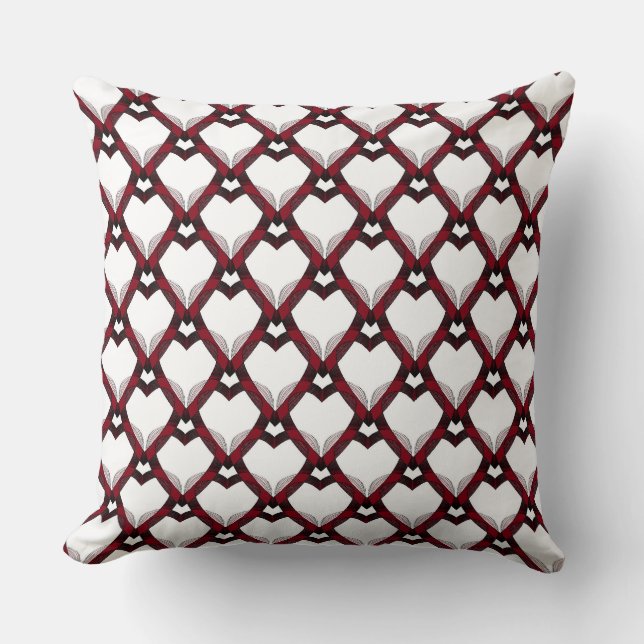 Red Black Hearts Cushion (Front)