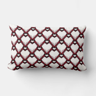 Red Black Hearts Lumbar Cushion