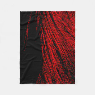 Red & Black Horse Mane Fleece Blanket