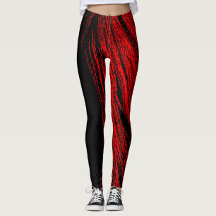 Red & Black Horse Mane Leggings