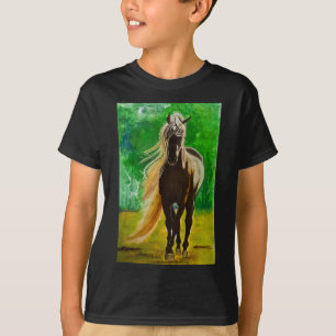 Red Black Horses Horseback Riding Horse Lovers Flo T-Shirt