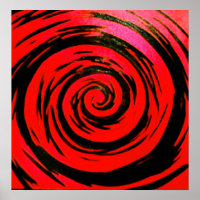 Red & Black Hypnotic Swirl Art