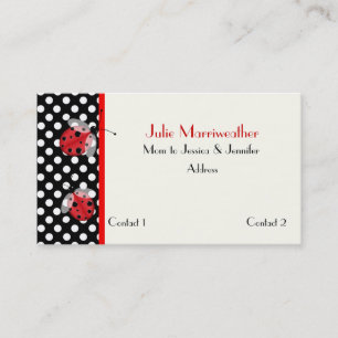 Red & Black Ladybugs Mummy Calling Card