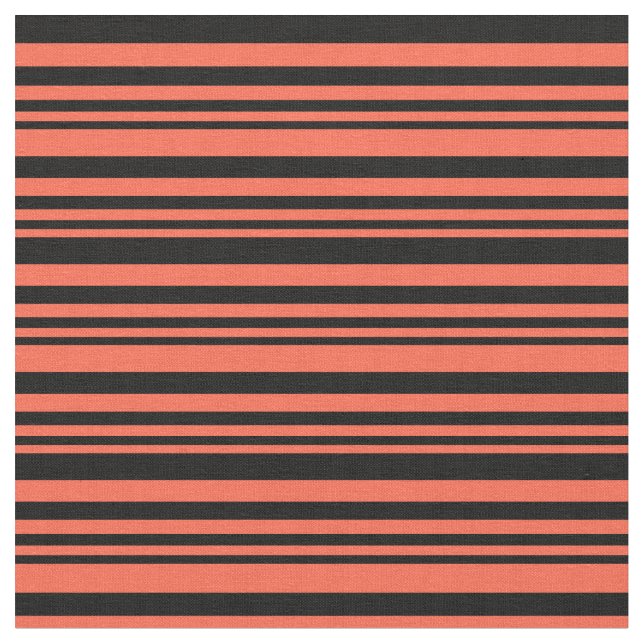 Red & Black Lined Pattern Fabric (Close Up)