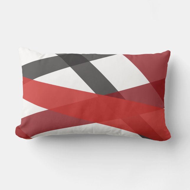 RED BLACK LINES DESIGN Retro Throw Pillow (Front)