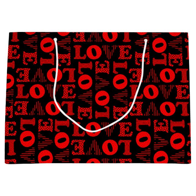 Red & Black LOVE Gift Bag (Front)