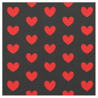 Red Black Love Heart Patterned
