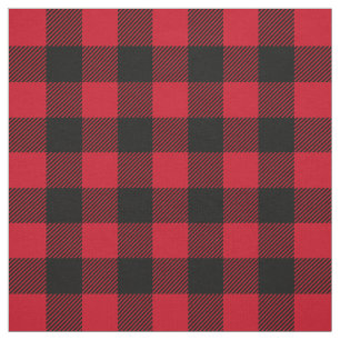 Red Black Lumberjack Buffalo Plaid Pattern Fabric