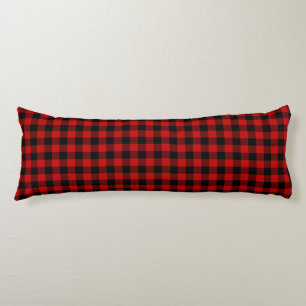 Red Black Lumberjack Plaid Body Cushion