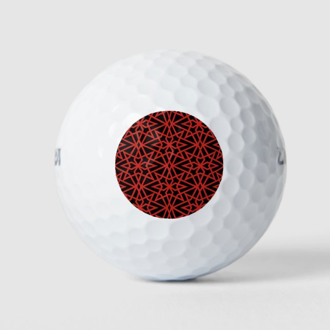 Red Black Luxury Style Golf Balls (Front)