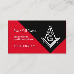 Red & Black Masonic Business Cards Freemason